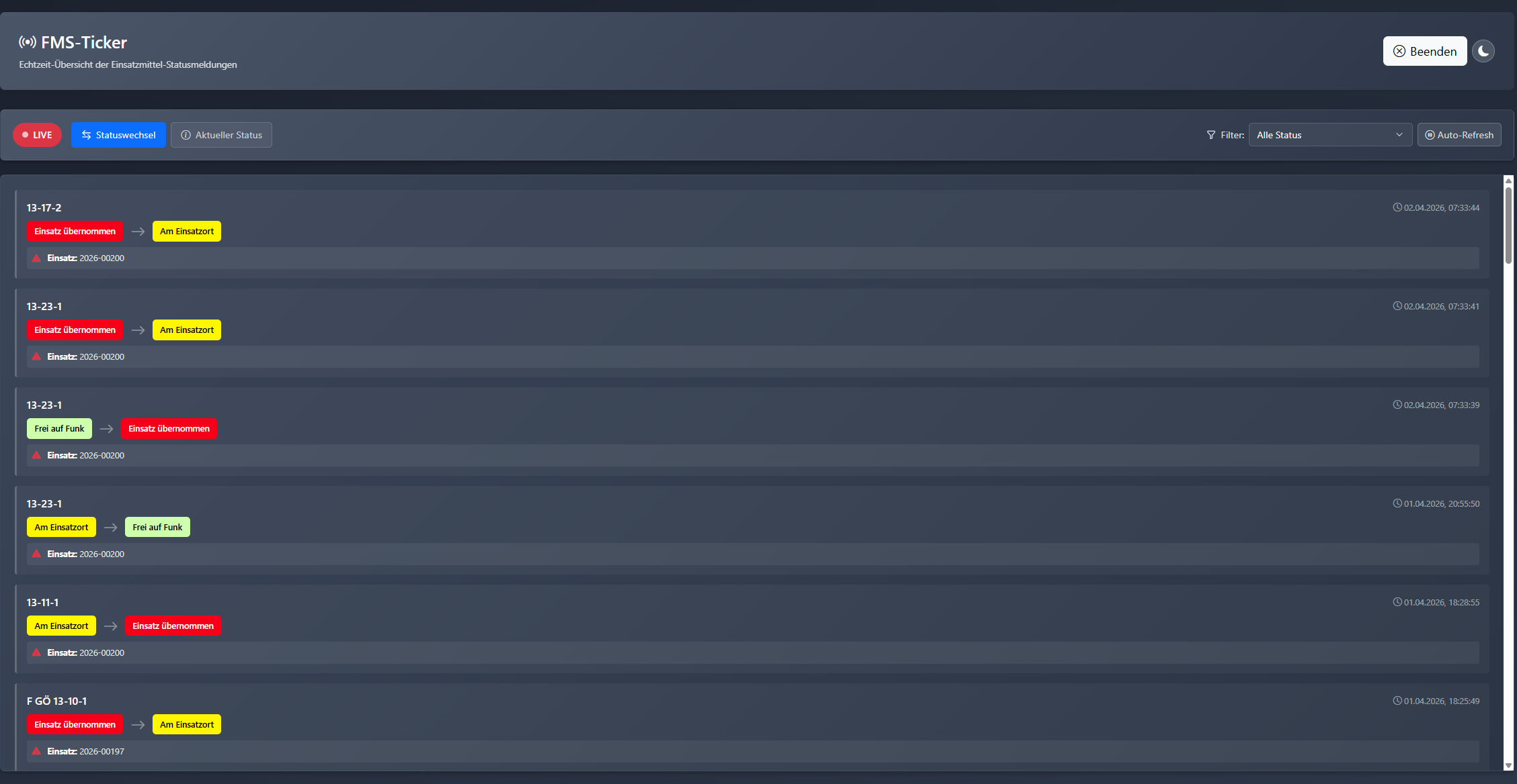 FMS-Ticker Screenshot